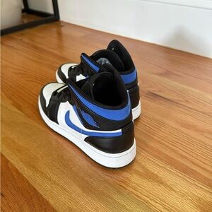 Jordan 1 Mid White Black Racer Blue Sneakers